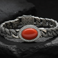 RARE PRINCE by CARAT SUTRA | Unique Style Natural Red Coral Bracelet | 925 Sterling Silver Oxidized Bracelet | With Certificate of Authenticity and 925 Hallmark