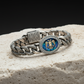 RARE PRINCE by CARAT SUTRA | Unique Style Double Headed Eagle Bracelet with Blue Enamel for Men | 925 Sterling Silver Oxidized Bracelet | Men's Jewelry | With Certificate of Authenticity and 925 Hallmark - caratsutra