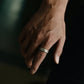 5mm wide Matt Finish Curved Cuban link Band Ring, Sterling Silver 925 Ring