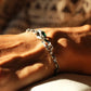 Adjustable 3D Snake Bangle Bracelet with Natural Emerald Stone Eyes | 925 Sterling Silver