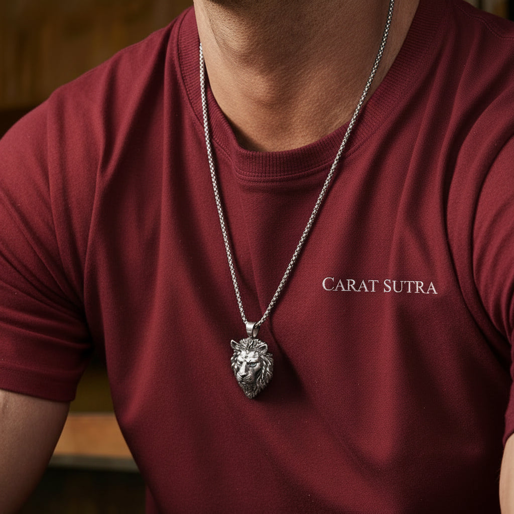 Vintage Lion Pendant for Men | 925 Sterling Silver Oxidized Pendant | Men's Jewelry (Copy)