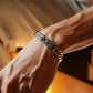 14mm wide, Unique Fleur-De-Lis Cuban Link Bracelet for Men | Oxidized 925 Silver Bracelet