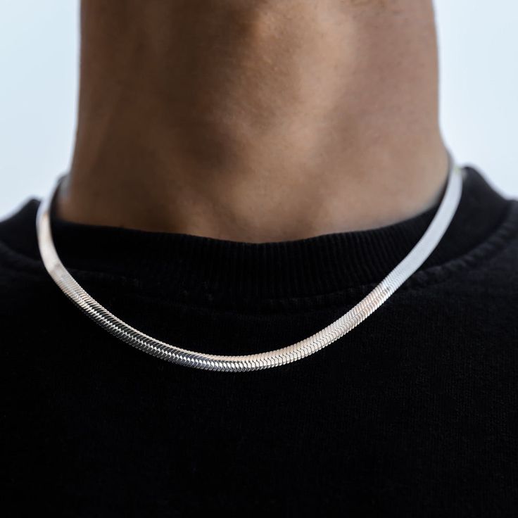 Minimalist Flat 5mm Snake Chain | 925 Sterling Silver Chain | With Certificate of Authenticity and 925 Hallmark - caratsutra