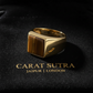RARE PRINCE by CARAT SUTRA | Exclusive Classic Gold Signet Statement Ring with Natural Pearl/ Tiger Eye, Sterling Silver 925 Ring | Jewellery for Men| With Certificate of Authenticity and 925 Hallmark