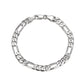 7mm Figaro Chain Bracelet | 925 Sterling Silver Bracelet | With Certificate of Authenticity and 925 Hallmark