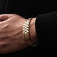22k Gold Plated, 3 Row, 18mm Wide Solid Armor Bracelet Studded with/without Swarovski Diamond | 999 Sterling Silver