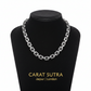 RARE PRINCE by CARAT SUTRA | Matt Finish, 6mm Wide Oxidised Elongated link Chain | 925 Sterling Silver Chain | With Certificate of Authenticity and 925 Hallmark