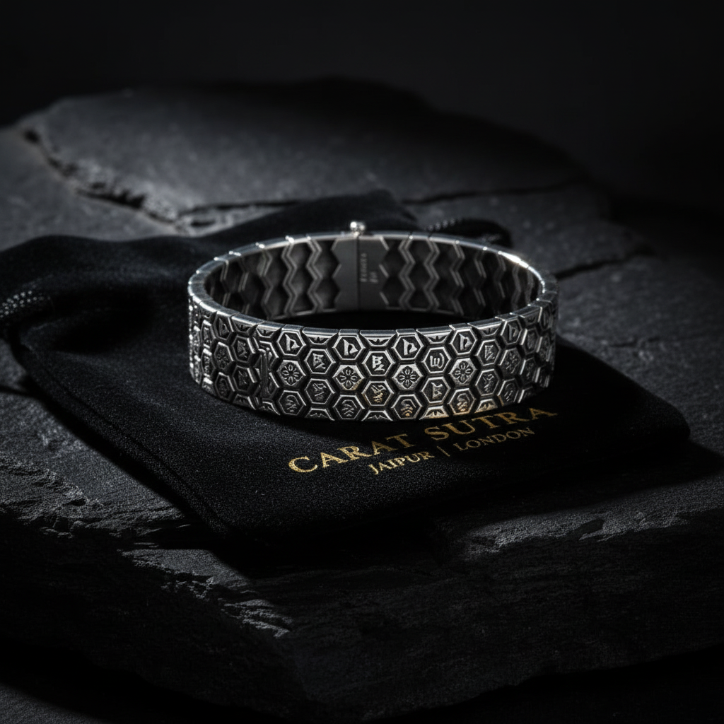 Vintage Hive Bracelet | 18mm Wide Solid | 925 Sterling Silver