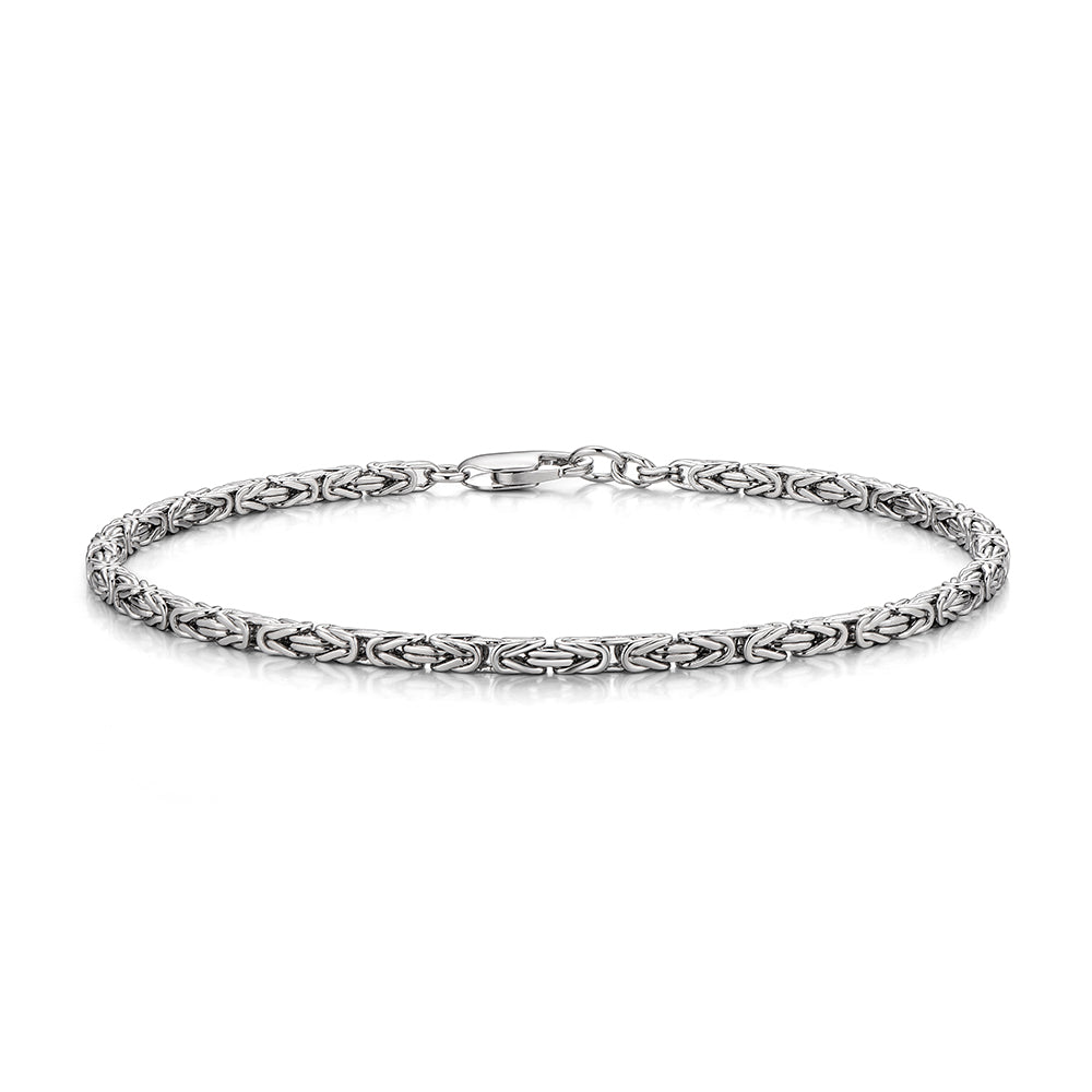 2.5mm Byzantine Oxidized Bracelet | 925 Sterling Silver Bracelet | With Certificate of Authenticity and 925 Hallmark