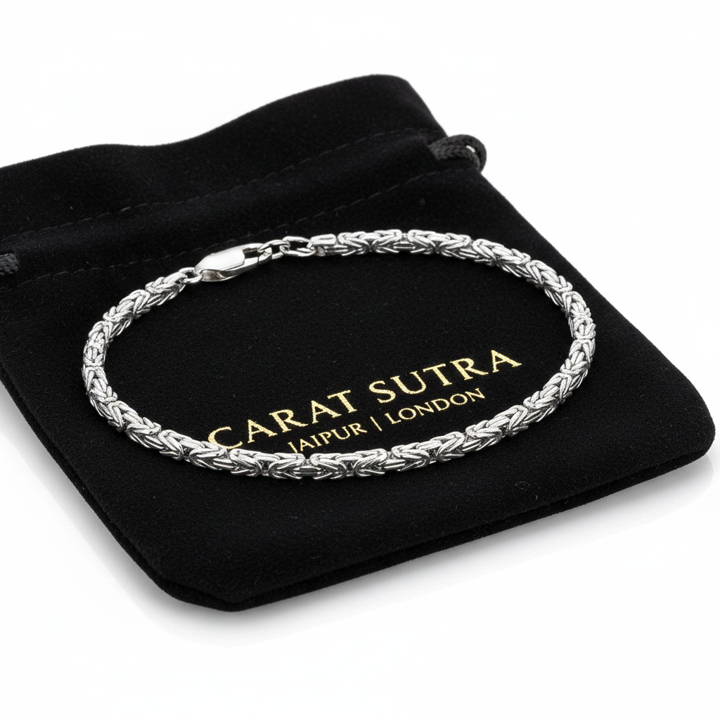 2.5mm Byzantine Oxidized Bracelet | 925 Sterling Silver Bracelet | With Certificate of Authenticity and 925 Hallmark