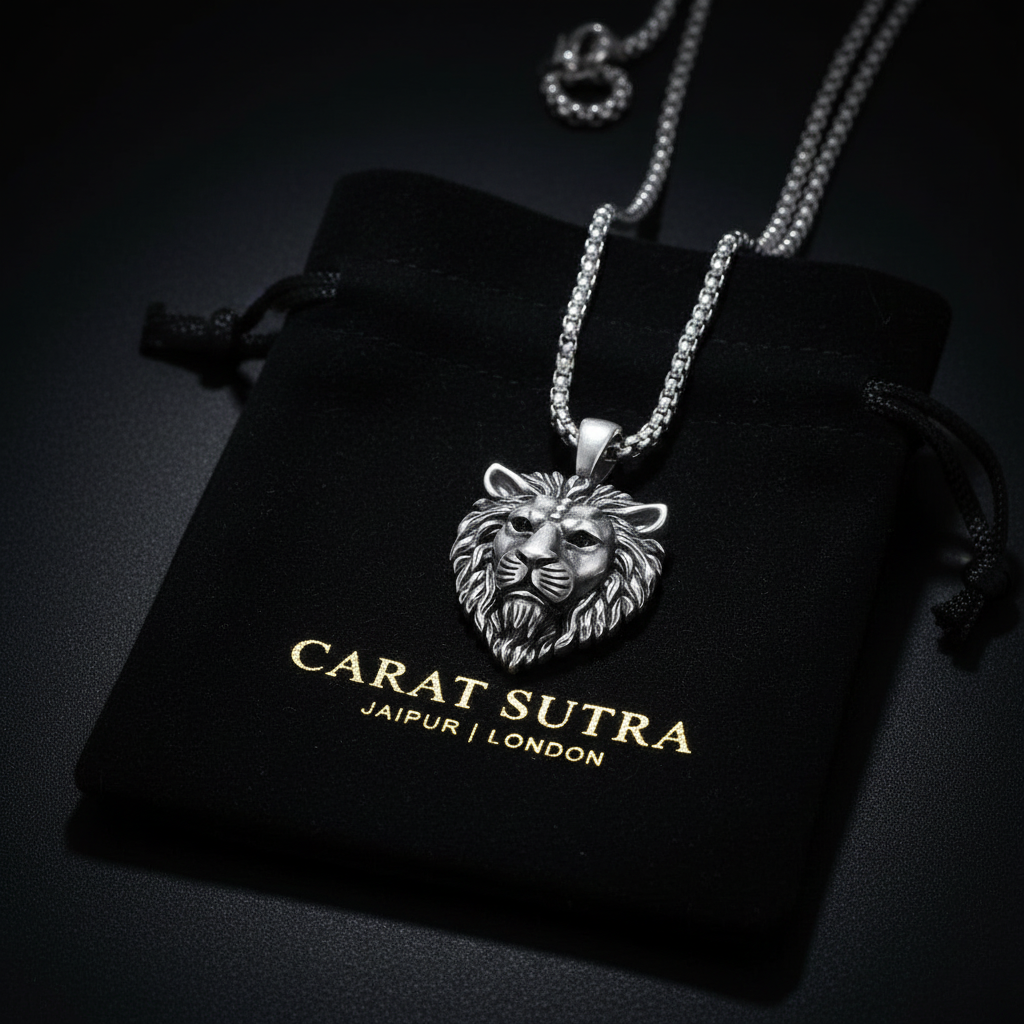 Vintage Lion Pendant for Men | 925 Sterling Silver Oxidized Pendant | Men's Jewelry (Copy)