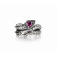 RARE PRINCE by CARAT SUTRA | Adjustable Unique Designed Snake Ring with Natural Burma Ruby | 925 Sterling Silver Oxidized Ring | With Certificate of Authenticity and 925 Hallmark