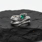 RARE PRINCE by CARAT SUTRA | Adjustable Unique Designed Snake Ring with Natural Emerald | 925 Sterling Silver Oxidized Ring | With Certificate of Authenticity and 925 Hallmark