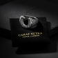 Hand-Engraved Vintage Horse Shoe Oxidized Ring | Sterling Silver 925 Ring