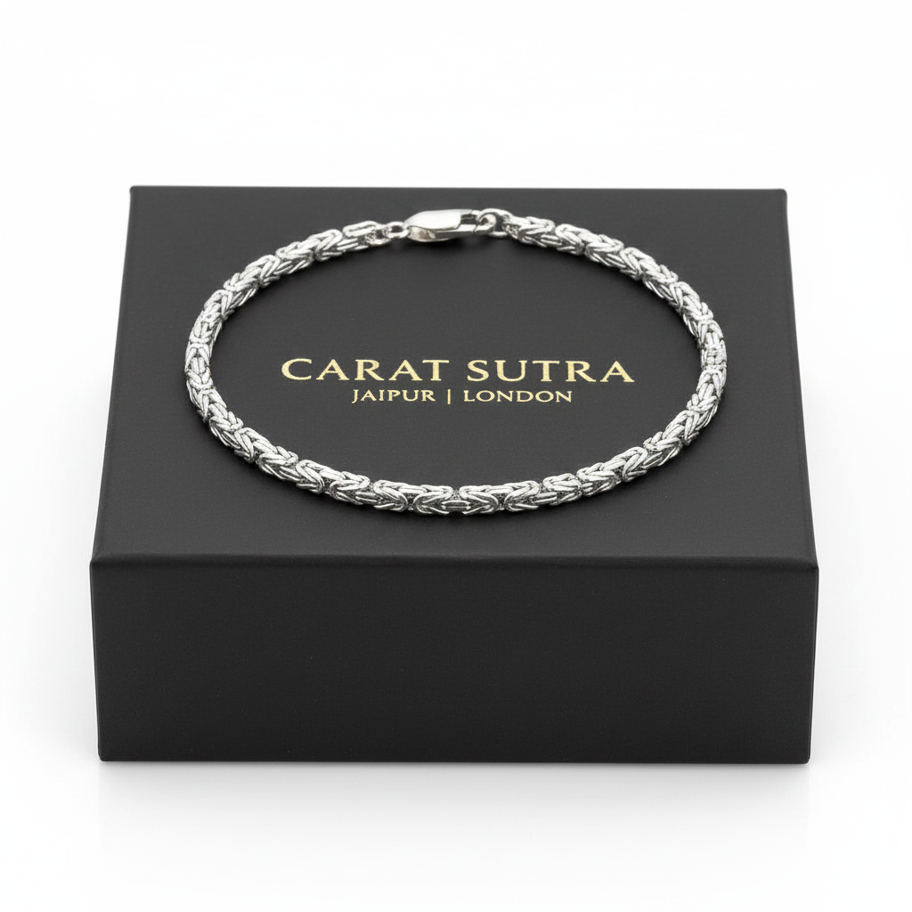 2.5mm Byzantine Oxidized Bracelet | 925 Sterling Silver Bracelet | With Certificate of Authenticity and 925 Hallmark