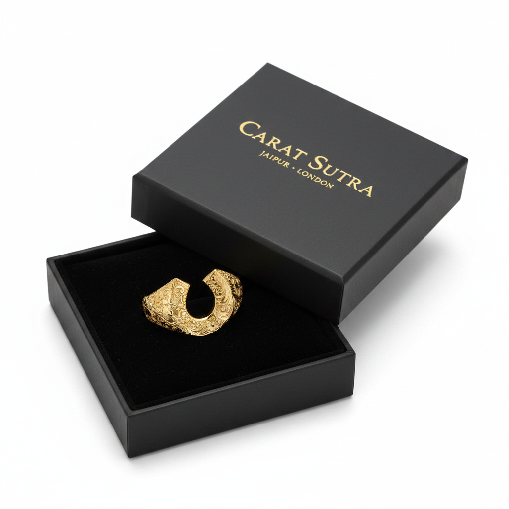 Hand-Engraved Vintage Horse Shoe Oxidized Ring | Sterling Silver 925 Ring