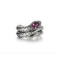 RARE PRINCE by CARAT SUTRA | Adjustable Unique Designed Snake Ring with Natural Burma Ruby | 925 Sterling Silver Oxidized Ring | With Certificate of Authenticity and 925 Hallmark