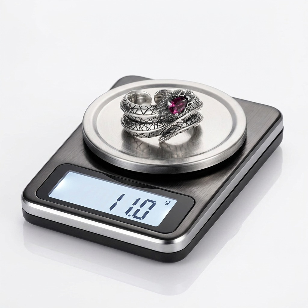 RARE PRINCE by CARAT SUTRA | Adjustable Unique Designed Snake Ring with 3ct Natural Burma Ruby | 925 Sterling Silver Oxidized Ring - caratsutra