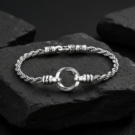 3.5mm Hoop Rope Bracelet | 925 Sterling Silver Bracelet, studded | With Certificate of Authenticity and 925 Hallmark - caratsutra