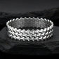 3 Row, 18mm Wide Solid Armor Bracelet Studded with/without Swarovski Diamond | 999 Sterling Silver | With Certificate of Authenticity and 925 Hallmark