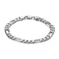 7mm Figaro Chain Bracelet | 925 Sterling Silver Bracelet | With Certificate of Authenticity and 925 Hallmark