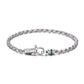 3.5mm IRIS Rope Bracelet | 925 Sterling Silver Bracelet, studded with Real mini Emeralds | With Certificate of Authenticity and 925 Hallmark