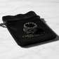 Black Rhodium coated, Armour Silver Band | 925 Sterling Silver Ring, studded with Black Swarovski stones