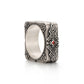 Square Emblem Silver Band | 925 Sterling, studded with Original Ruby