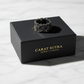 Black Rhodium coated, Armour Silver Band | 925 Sterling Silver Ring, studded with Black Swarovski stones