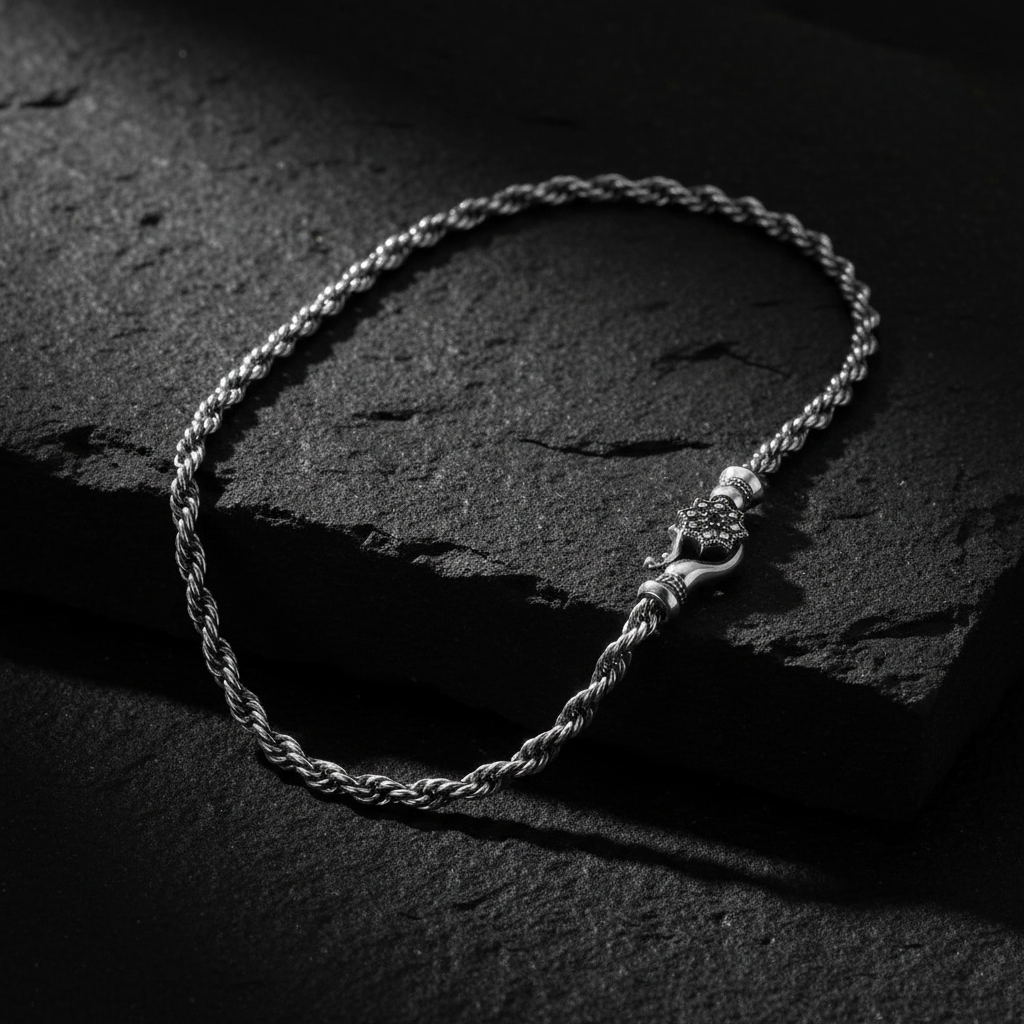 Vintage Lotus Rope 3mm Rope Chain | 925 Sterling Silver Chain