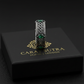 Vintage Celtic Knot Band studded with 4 Marquise Shaped Natural Emerald, Oxidized Sterling Silver 925 Ring