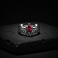 RARE PRINCE by CARAT SUTRA | Exclusive Feather Band studded with Natural Ruby, Oxidized Sterling Silver 925 Ring | With Certificate of Authenticity and 925 Hallmark (Copy)