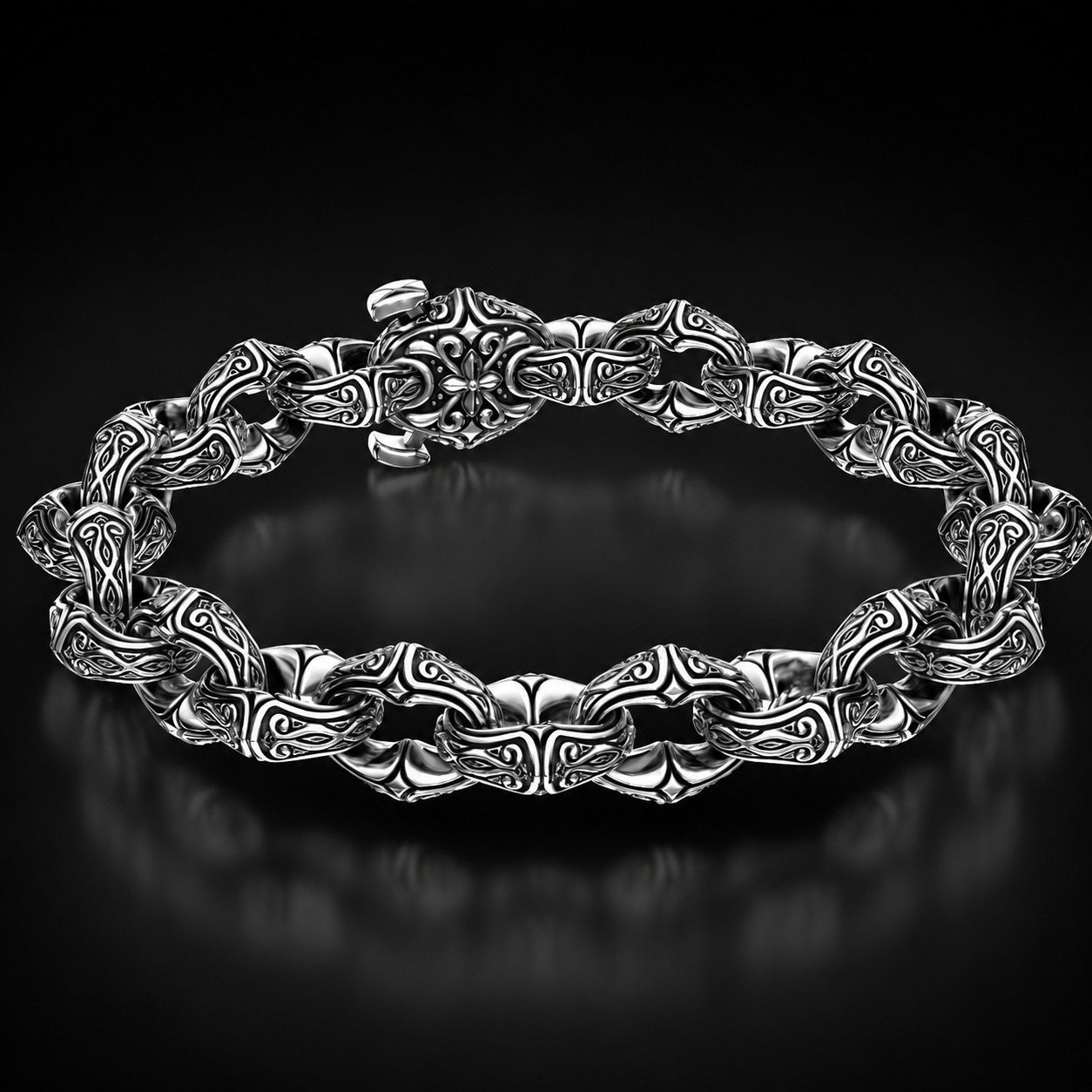 RARE PRINCE by CARAT SUTRA | Unique Real Biker Bracelet for Men | 925 Sterling Silver Bracelet | Men's Jewelry | With Certificate of Authenticity and 925 Hallmark - caratsutra