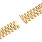22k Gold Plated, 3 Row, 18mm Wide Solid Armor Bracelet Studded with/without Swarovski Diamond | 999 Sterling Silver
