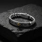 14mm wide, Unique Fleur-De-Lis Cuban Link Bracelet for Men | Oxidized 925 Silver Bracelet