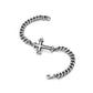 Matt Finish Unique Minimalist Cross Bracelet for Men | 925 Oxidized Silver Bracelet