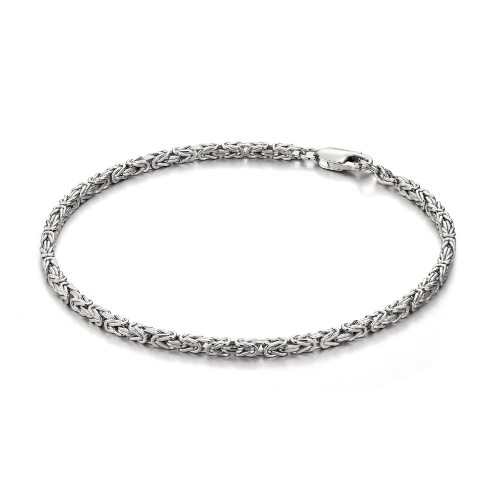 2.5mm Byzantine Oxidized Bracelet | 925 Sterling Silver Bracelet | With Certificate of Authenticity and 925 Hallmark