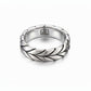 5mm wide Matt Finish Curved Cuban link Band Ring, Sterling Silver 925 Ring