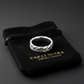 5mm wide Matt Finish Curved Cuban link Band Ring, Sterling Silver 925 Ring