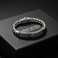 14mm wide, Unique Fleur-De-Lis Cuban Link Bracelet for Men | Oxidized 925 Silver Bracelet