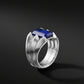 Classic design Ring with Blue Sapphire (Neelam), 925 Sterling Silver Ring | With Certificate of Authenticity and 925 Hallmark