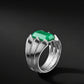 Classic design Ring with Zambian Emerald (Panna), 925 Sterling Silver Ring | With Certificate of Authenticity and 925 Hallmark