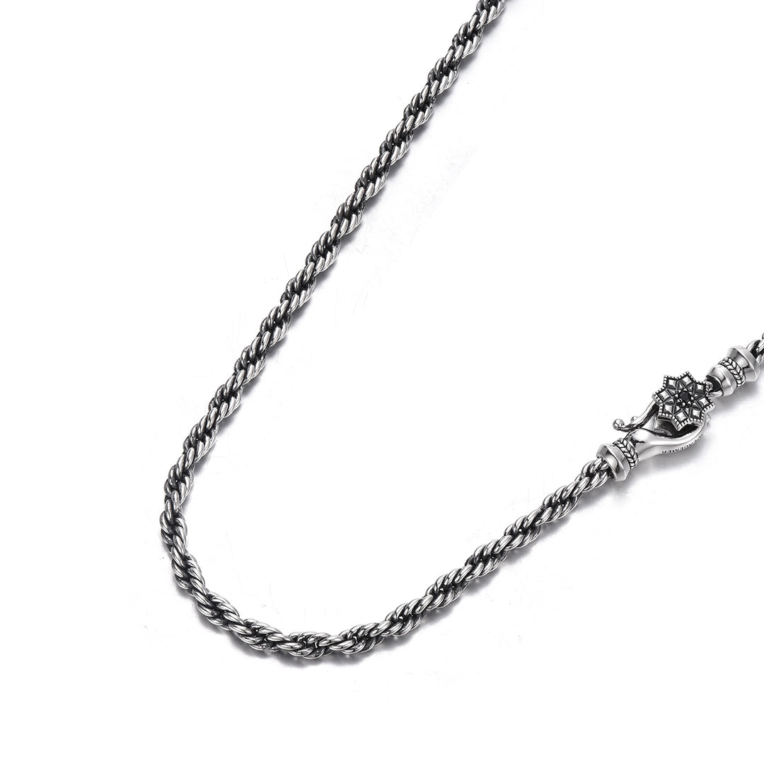Vintage Lotus Rope 3mm Rope Chain | 925 Sterling Silver Chain