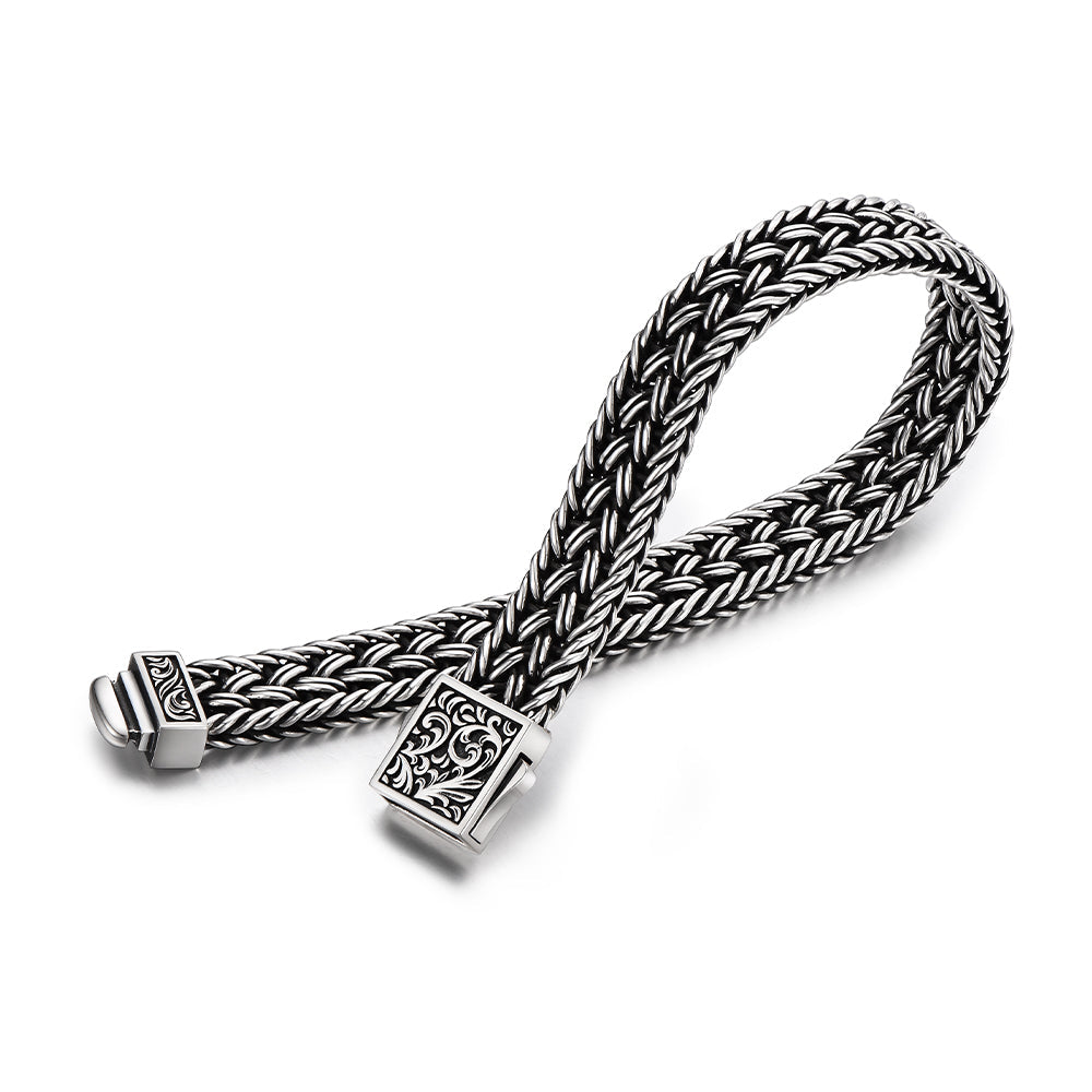 RARE PRINCE by CARAT SUTRA | Classic Chain Ring Clasp Bracelet for Men | 925 Sterling Silver Bracelet
