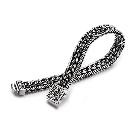 RARE PRINCE by CARAT SUTRA | Classic Chain Ring Clasp Bracelet for Men | 925 Sterling Silver Bracelet