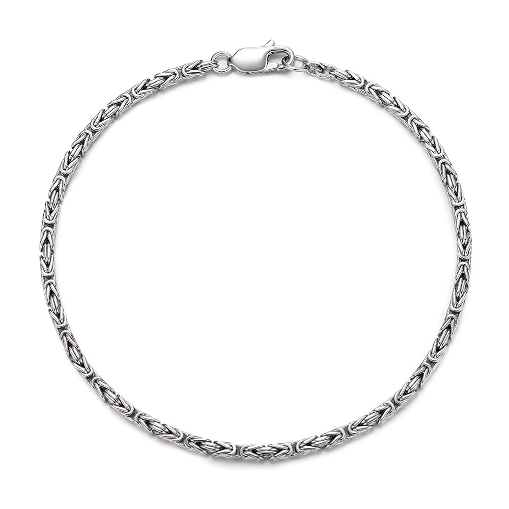 2.5mm Byzantine Oxidized Bracelet | 925 Sterling Silver Bracelet | With Certificate of Authenticity and 925 Hallmark