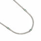 RARE PRINCE by CARAT SUTRA | Minimalist Solid 4mm Cuban Link Chain studded with Natural Emeralds | 925 Sterling Silver Chain | With Certificate of Authenticity and 925 Hallmark