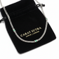 RARE PRINCE by CARAT SUTRA | Minimalist Solid 4mm Cuban Link Chain studded with Natural Emeralds | 925 Sterling Silver Chain | With Certificate of Authenticity and 925 Hallmark