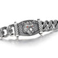 Vintage Beast Oxidized Tiger Face Cuban Link Bracelet | 925 Sterling Silver, Studded with Red Zircon Eyes