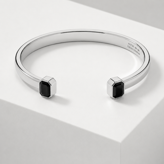 black and Blue Spinel Stone Adjustable Cuff Style Bangle/kadaa | Bracelet - caratsutra